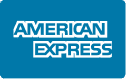 The American Express logo in white text on a blue background exudes reliability, much like the seamless service you'd expect from managed web hosting.