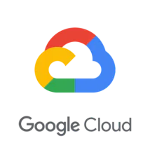 The Google Cloud logo showcases a multicolored cloud with the text 