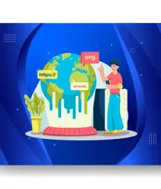 Illustration of a person pointing at a globe dripping paint, labeled 